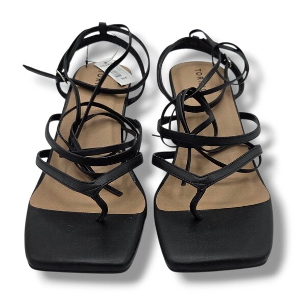 Torrid Wrap Heel Thong Sandal Womens 10.5WW Extra Wide Black - Picture 3 of 10